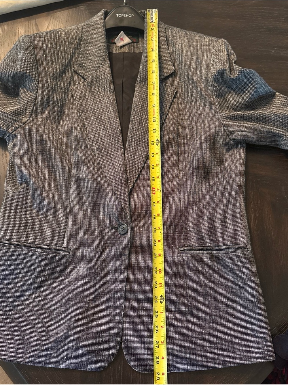 Vintage Orvis Made in USA Wool Silk Blend Blazer Jacket Size 10 Black & White - Picture 7 of 10